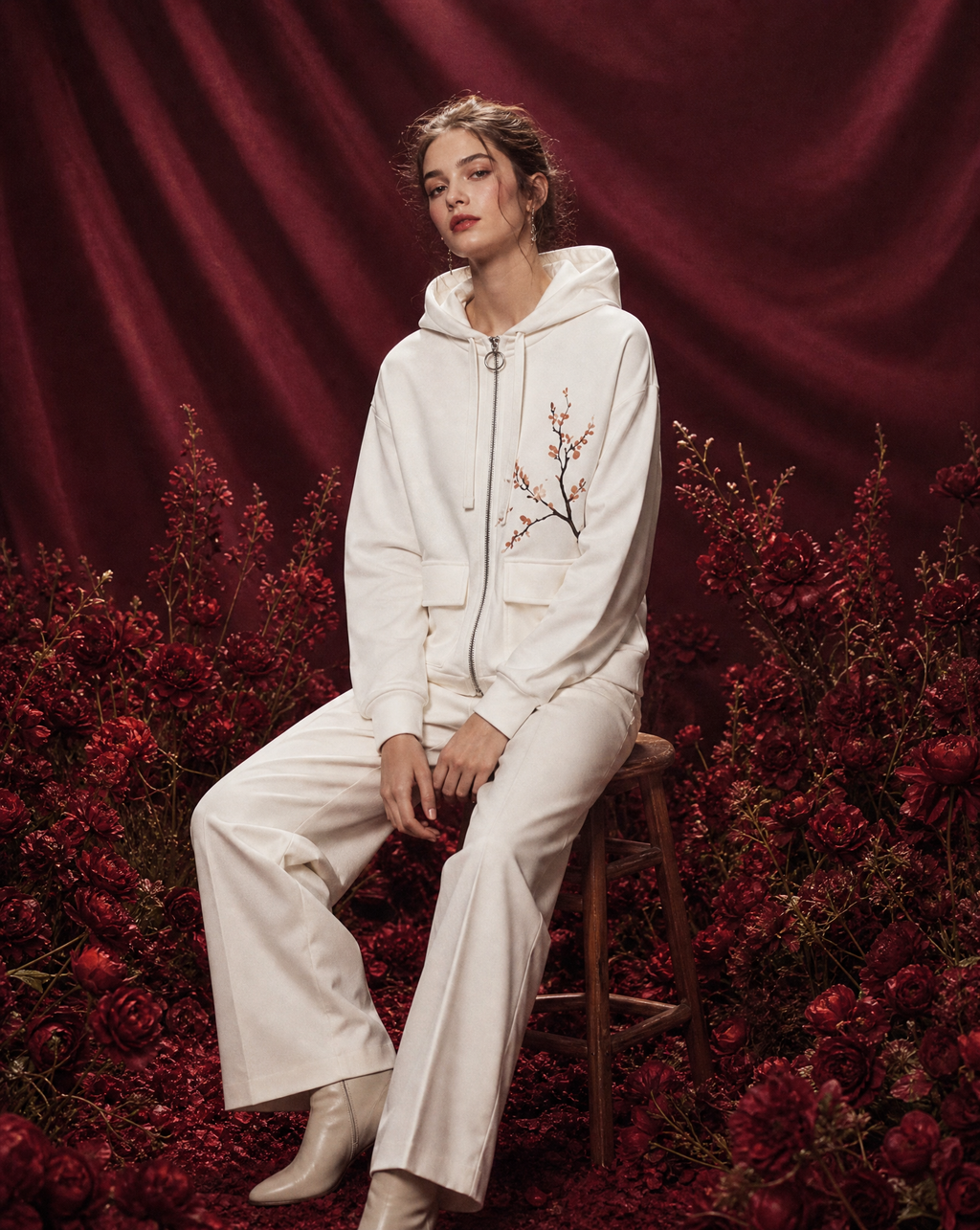 ŌN'NA | Sudadera con cremallera Sakura