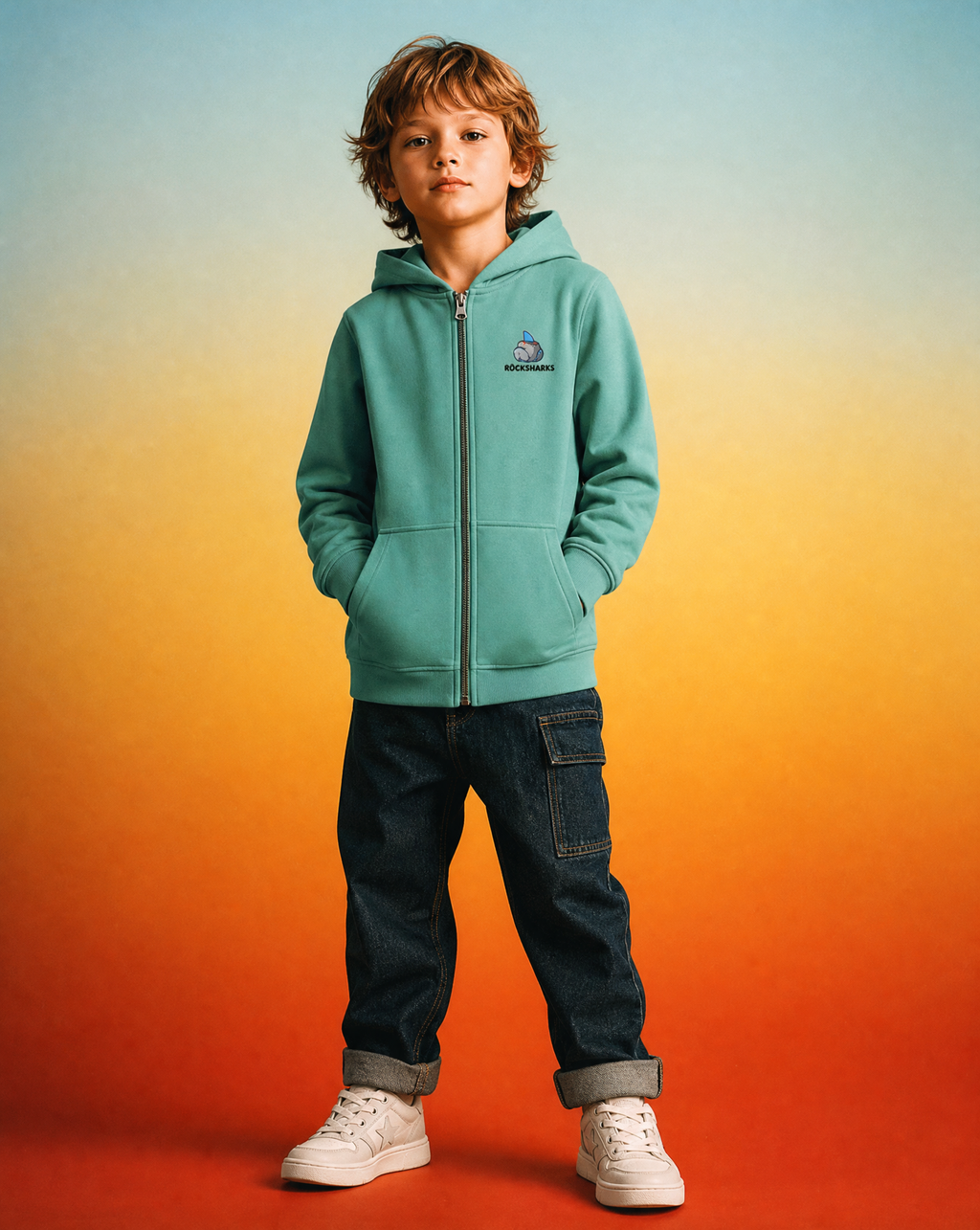 Rock Sharks | Sudadera con cremallera de algodón orgánico
