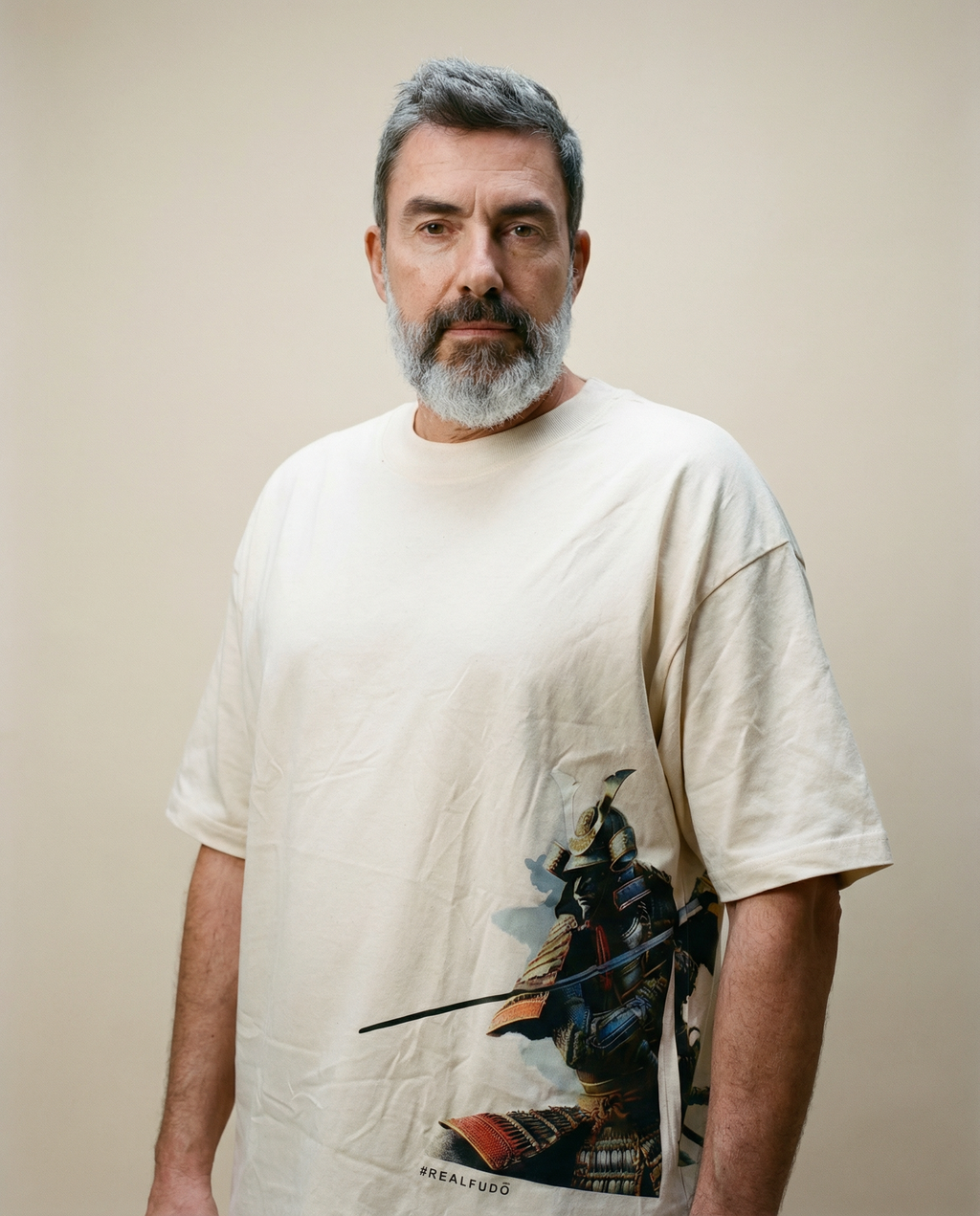 BATTLE SPIRIT | Camiseta oversize de algodón natural sin blanquear